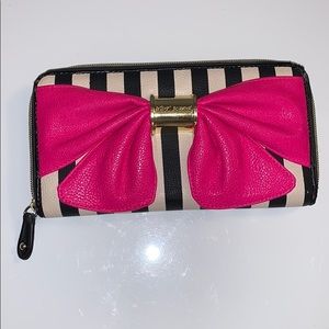 Betsey Johnson Striped Wallet with Bow